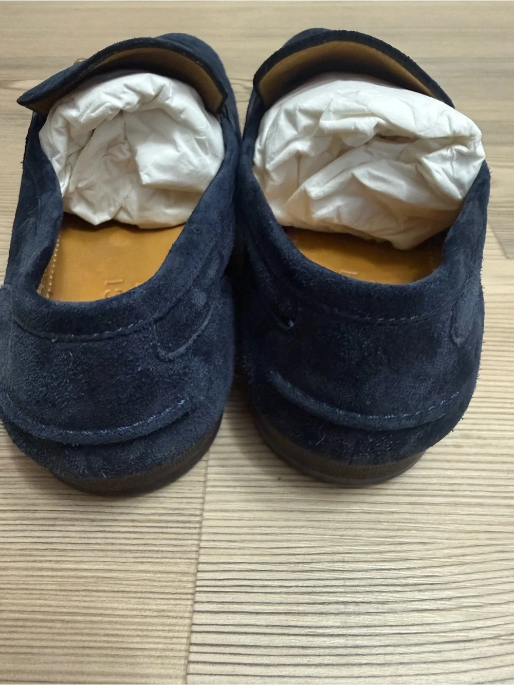 Authentic Gucci Navy Suede Horsebit Loafers
